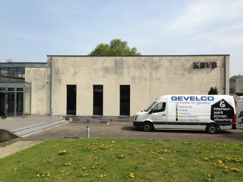 Renovatie pleisterwerk Hasselt KBVB